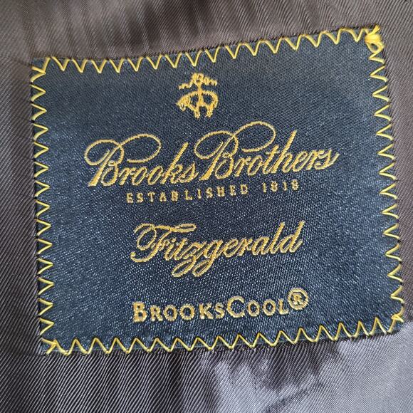 Brooks Brothers Cool Fitzgerald Blazer Size 46R Gray Pinstripe Wool Full Canvas - Picture 6 of 8